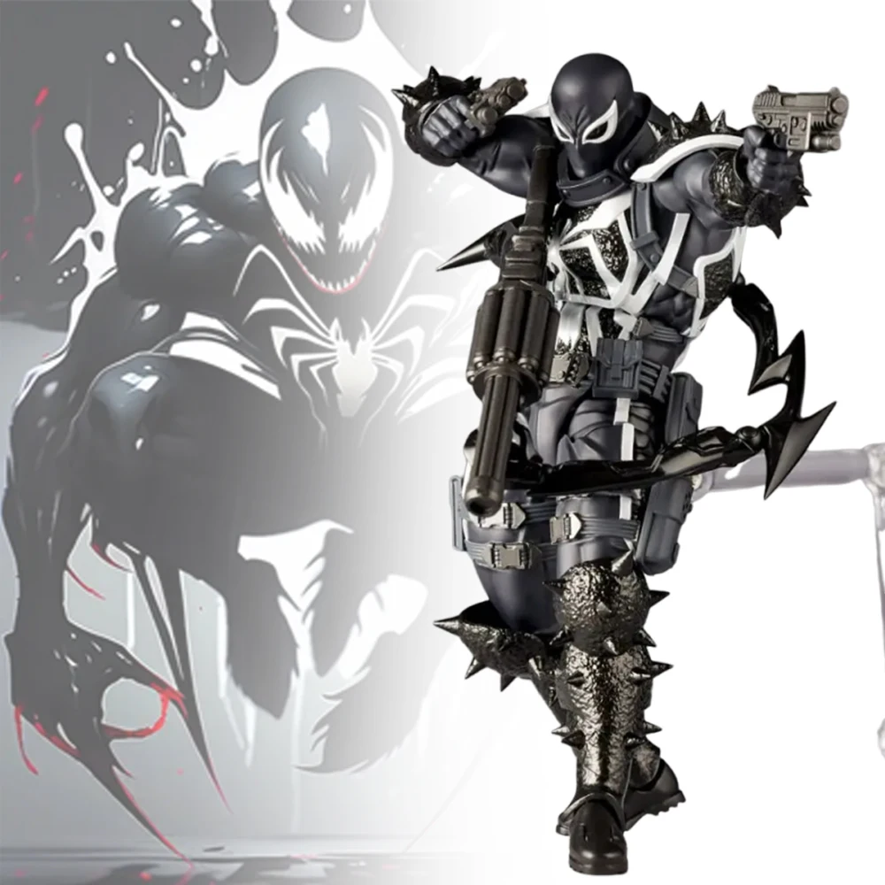 Venom Figure Amazing Yamaguchi Agent Venom Kaiyodo Eugene Thompson Action Figure Model Ornament Collection Kids Christmas Gifts