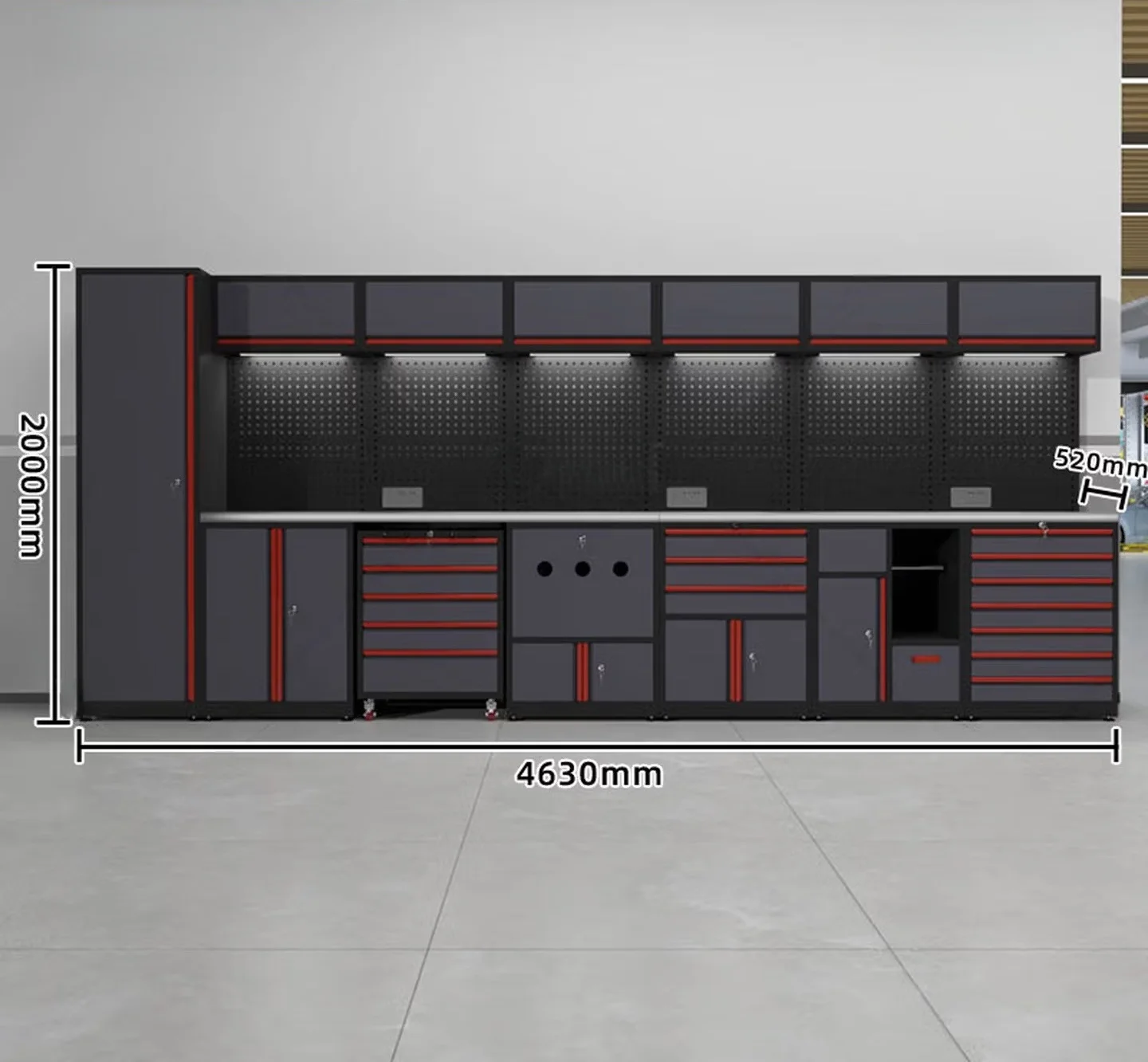Integrated Modular Garage Workbench Cabinet Mobile Auto Shop Tool Organizer For Auto Repair Shop Automotive Service Stations