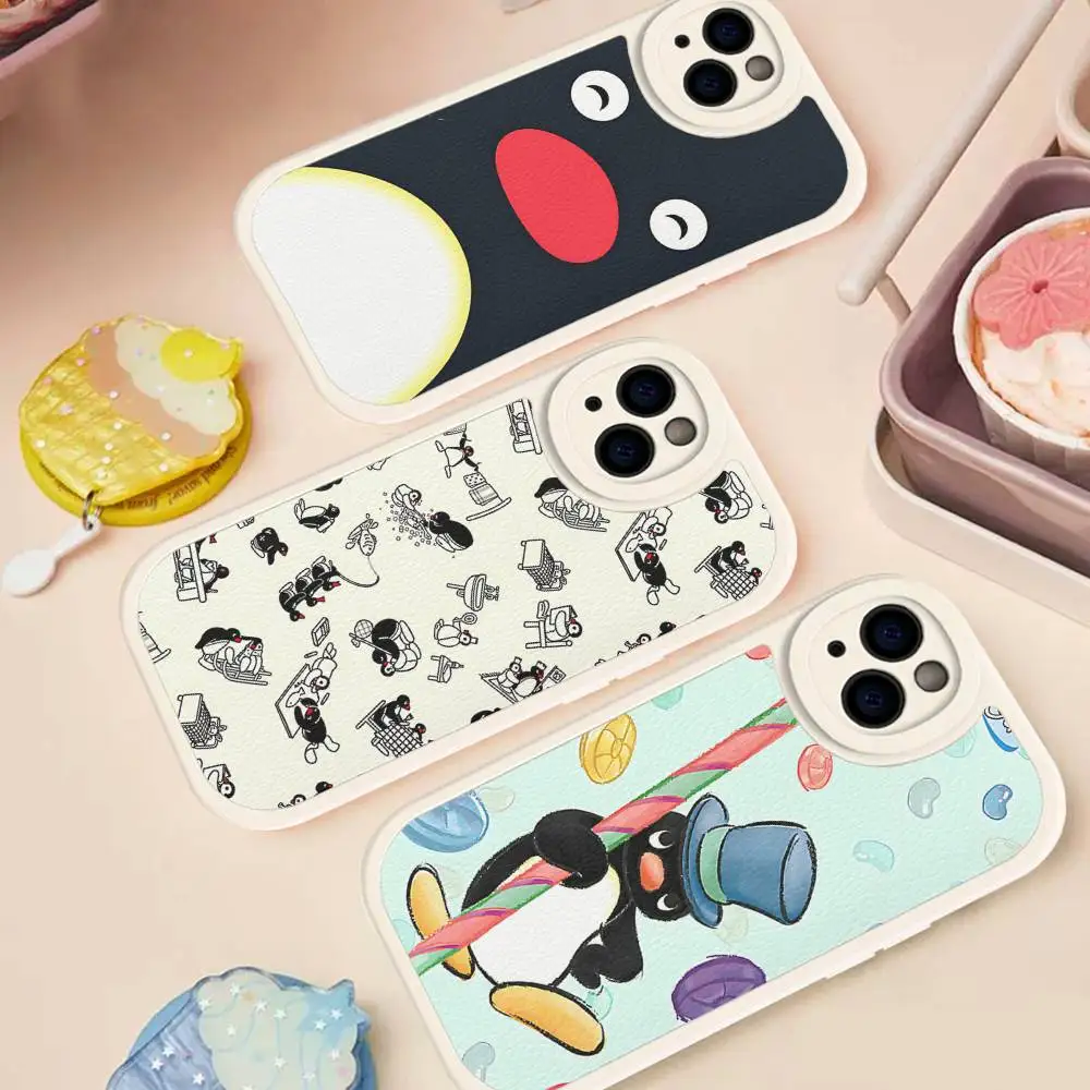 

Cartoon Cute Penguins Phone Case Hard Leather For IPhone 14 13 16 Mini 15 14 11 12 Pro Max Plus Fundas