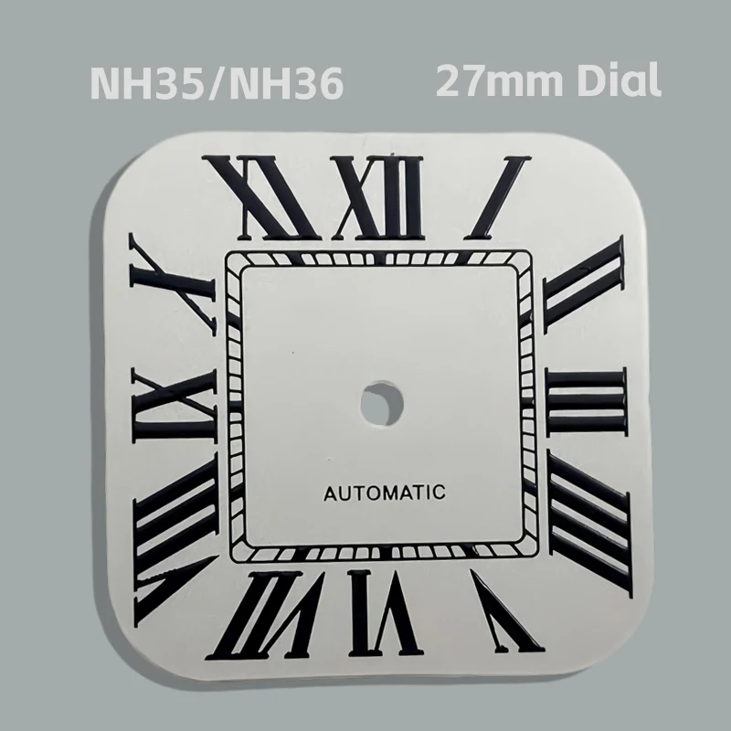 

NH35/NH36 Dial 27mm Square Dial S Logo Single Date No Luminous Watch Modification Accessories