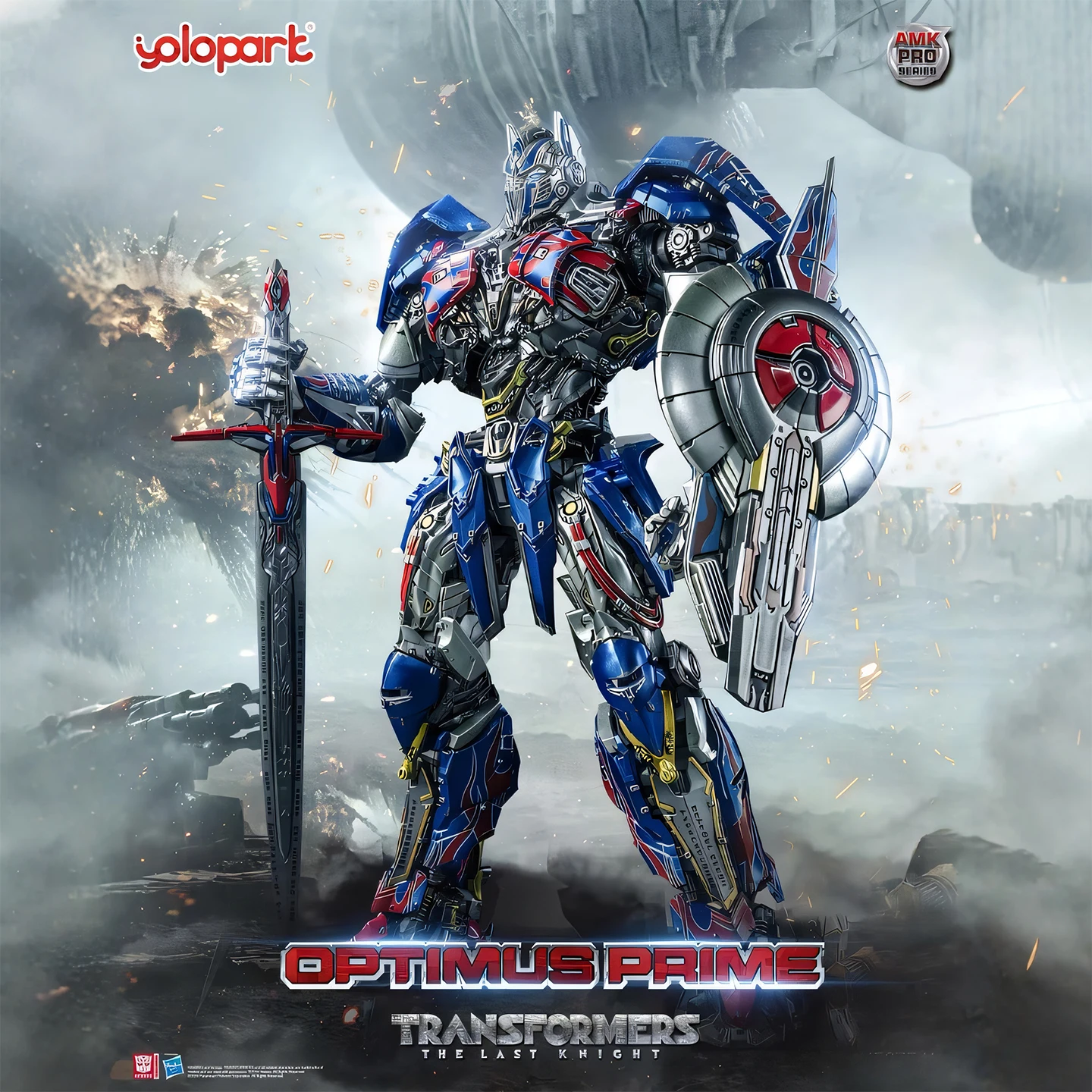 YOLOPARK transformateurs: le dernier chevalier Optimus Prime Megatron 20 cm figurine en alliage Mecha Joint mobile Collection modèle jouets