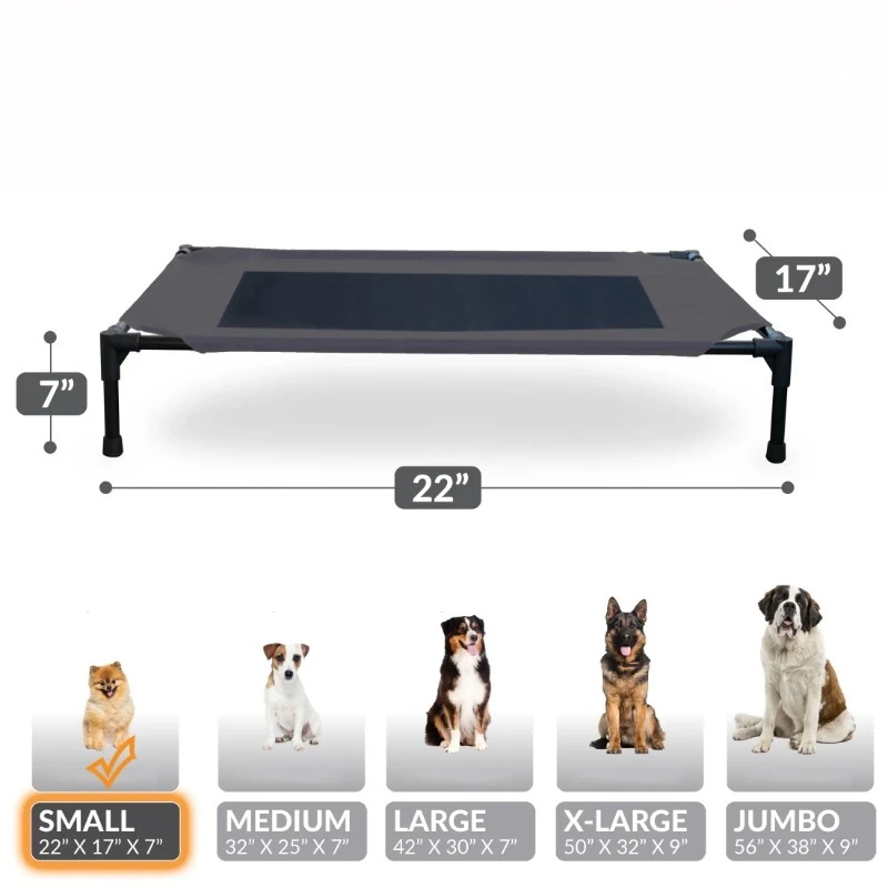 

new Original Pet Cot Elevated Dog Bed Charcoal/Black Mesh Small 22 X 17 X 7 Inches