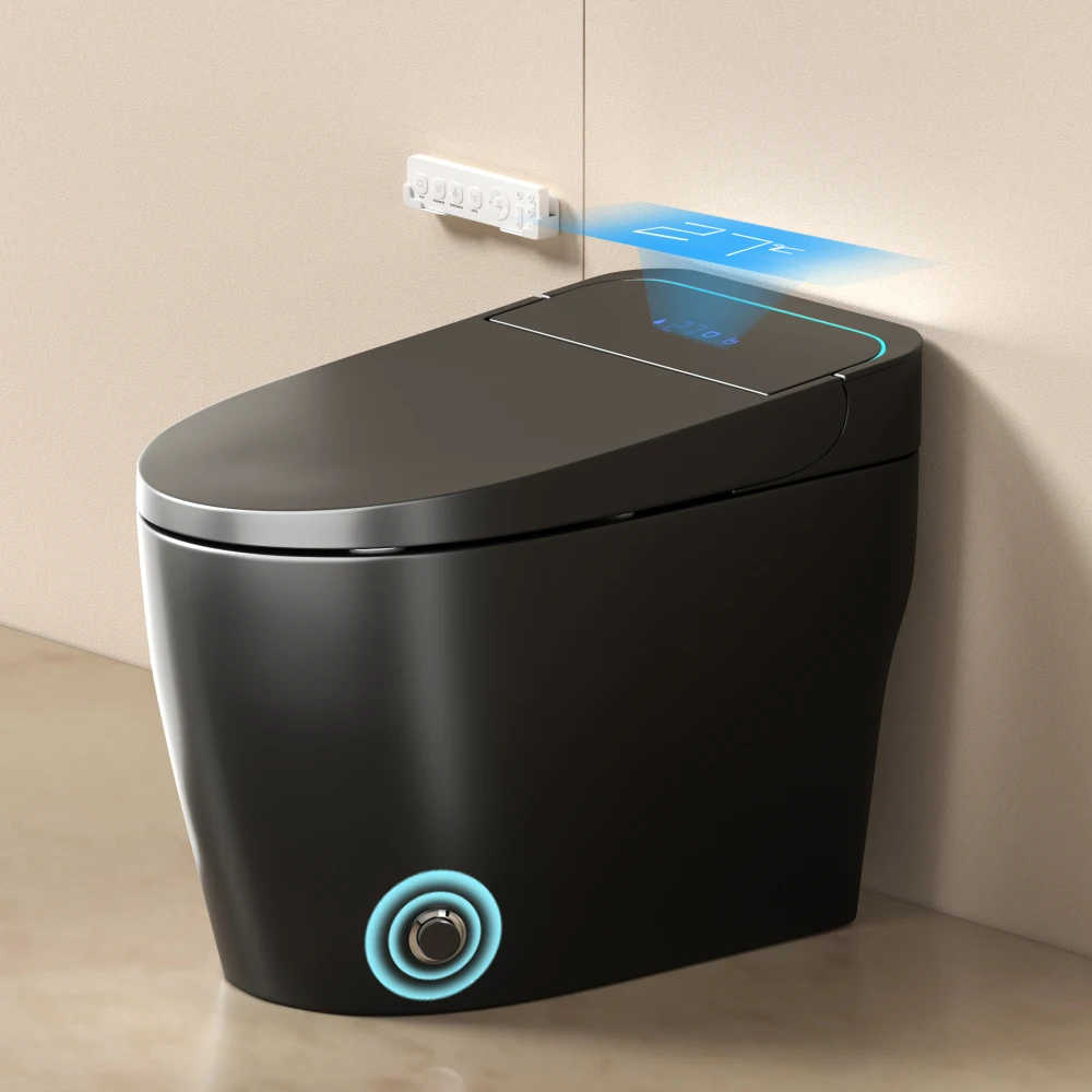 Unique Smart Toile, One Piece Toilet with Bidet Built In,Intelligent Toilet Auto Open/Close Seat. Bidet toilet with Dryer and Warm Water.Gray