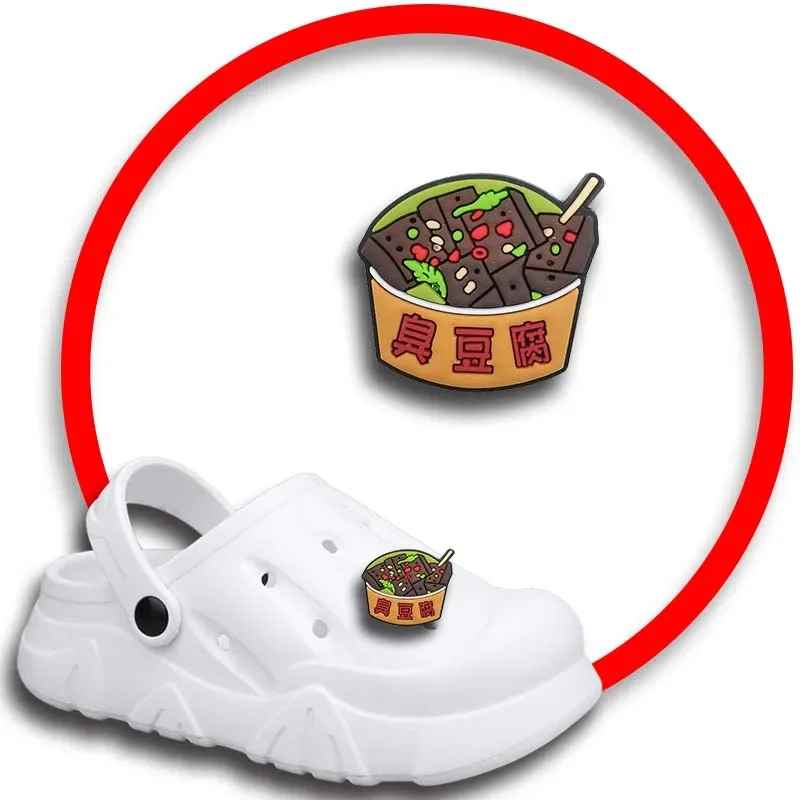 Kuchen Snacks Schuh Charms für Krokodile Sandalen Frauen verstopft Stifte Schuh dekorationen Zubehör Männer Abzeichen Mädchen Kinder Schuhe Zubehör