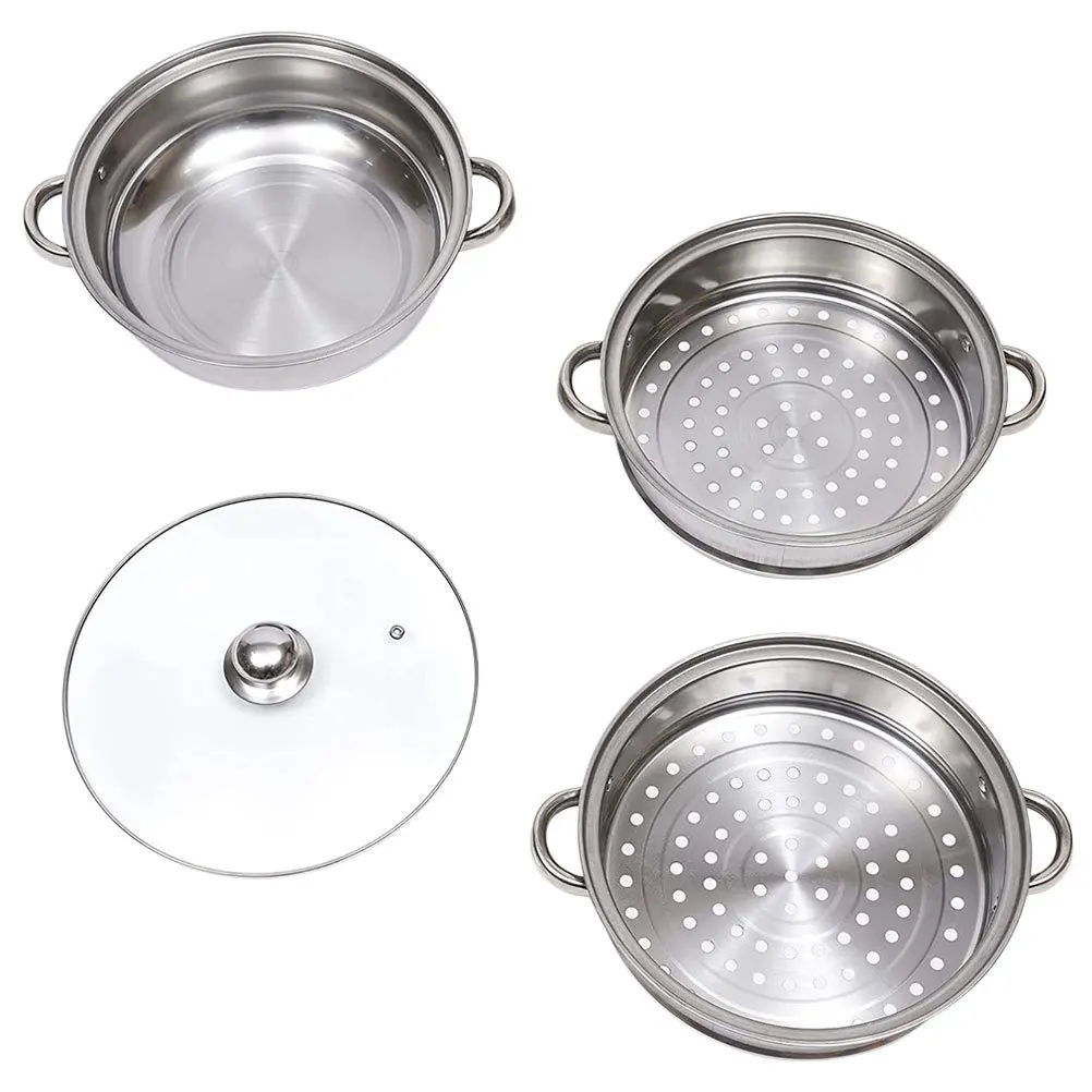 

1Set Stainless Steel Steam Pot Multi-Functional Cooker Steaming Basket for Food Vegetables Dumplings Kitchen Supplies