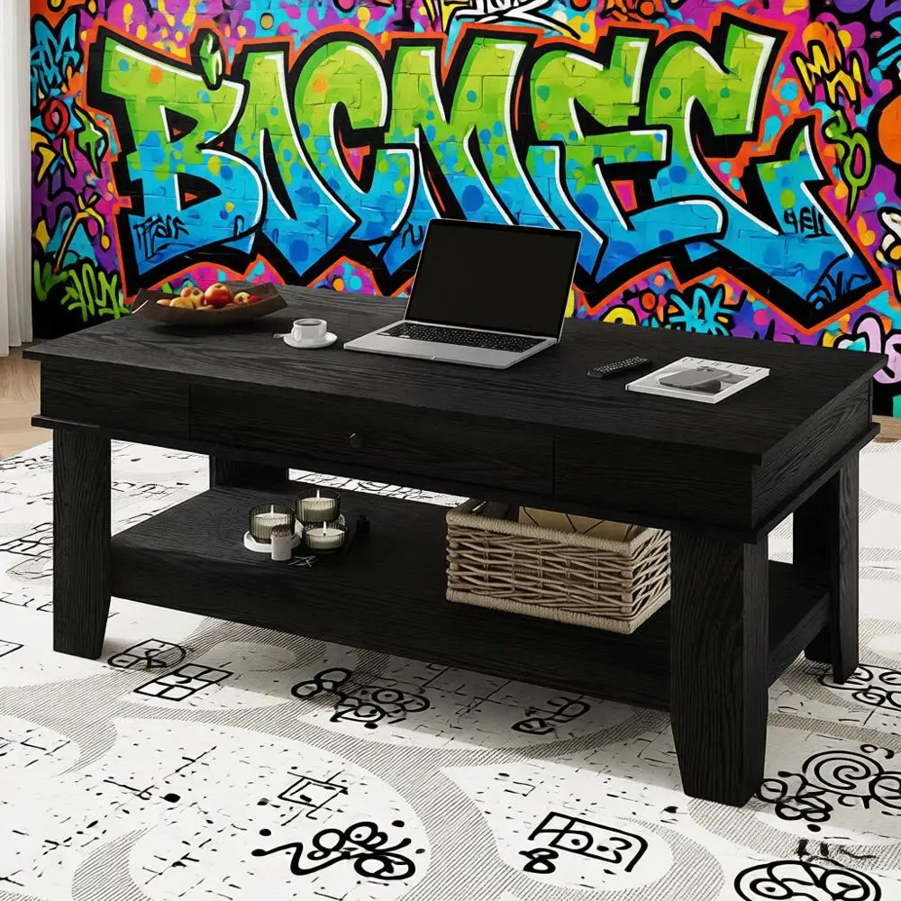 Black Coee Table Wi…