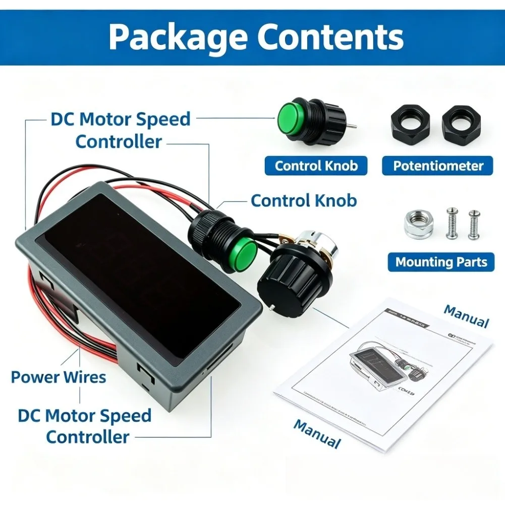 Digital For pwm-Based Controller for DC Motors Operating Between 6V and 30V with Clear Onboard Velocity Display