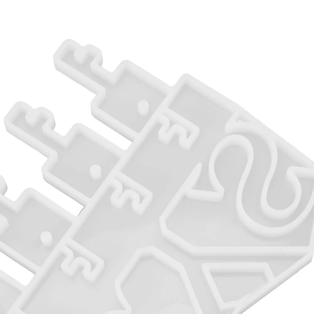 2Pcs Unique White Key Holder Mold Silicone Different Specifications Resin Casting Mold Keychain Pendant Mold Wall Mounted