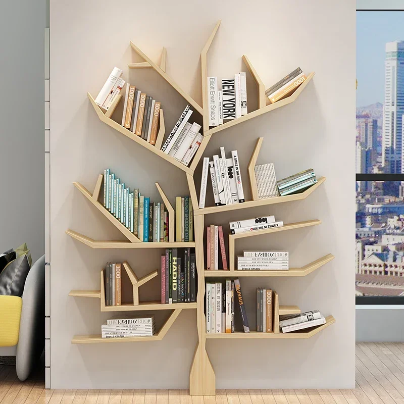 Kids Tree Library Shelf Bookcase Corner Shelves Minimalist Tree Nordic Shelf Bookcase Wood Librero Organizador Room Furniture