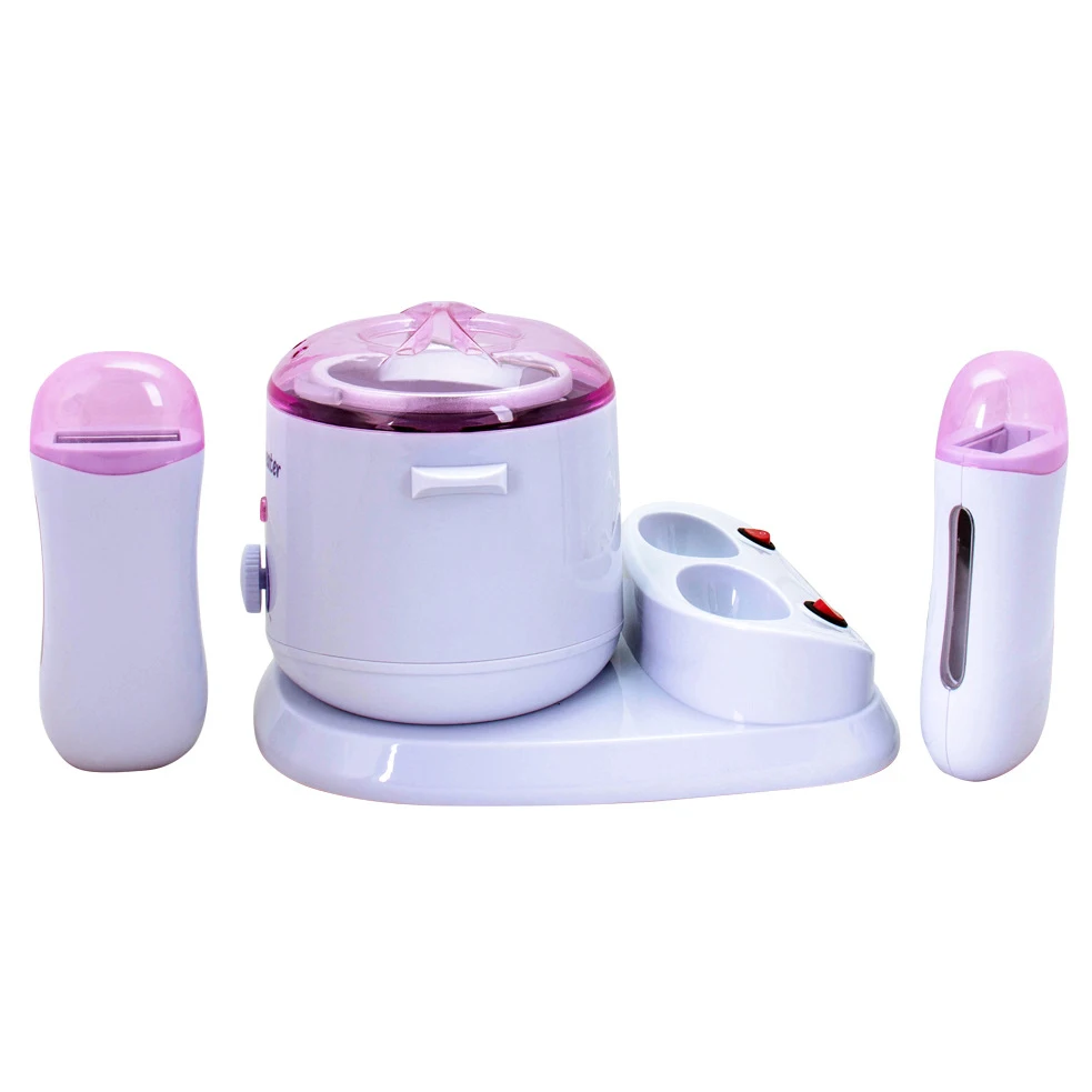 Depilatory Pro Wax Warmer heater 3 in 1 Set for Women Coarse Hair Removal Kit Roll on with Moisturizing Aloe Formulas Hard