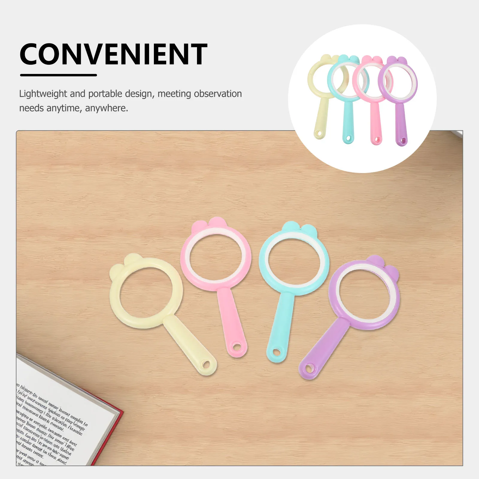 4pcs Handheld Magnifier Kids: Mini Plastic Magnifying Glass For Outdoor Exploration Science Class Learning Tool Classroom