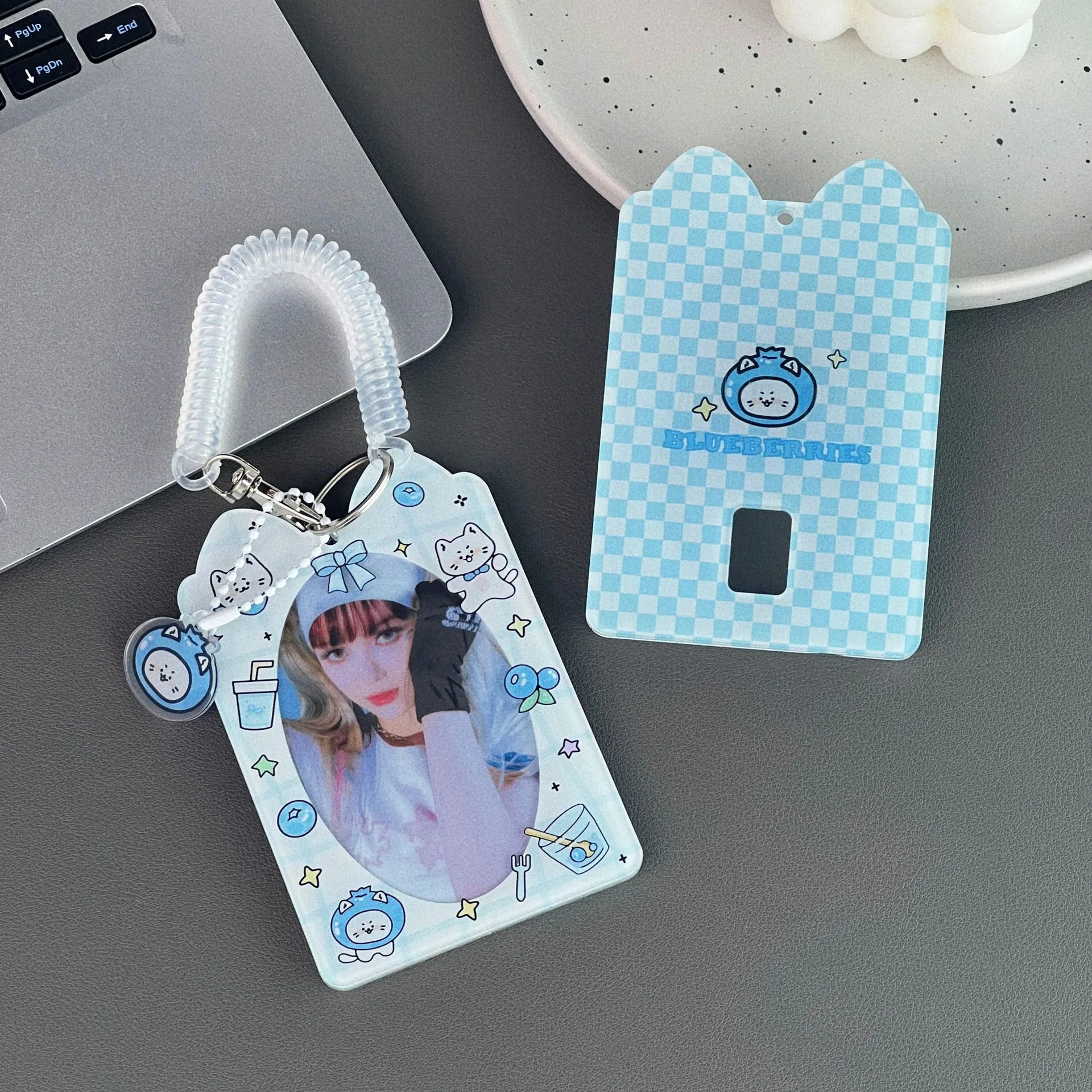 Kawaii Cartoon animal shape acrylic 3 inch Kpop Photocard Holder Storage album Photo Card Holder Bag Pendant School Stationery