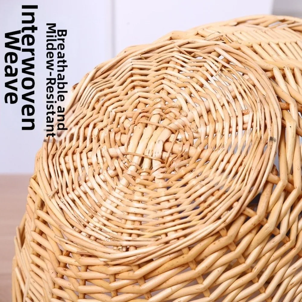 Portable Handheld Rattan Woven Basket Handwoven Multi-functional Fruit Storage Basket Decorative Picnic Basket Outdoor Camping view 2