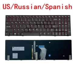 New US Russian Spanish Laptop Backlit Keyboard For Lenovo Y500 Y500N Y500NT Y510 Y510P Y590 Y590N Notebook PC Replacement