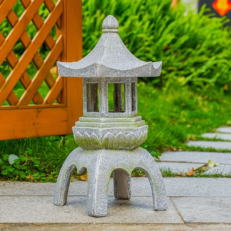 Chinese imitation stone four-corner palace lamp outdoor lawn courtyard garde