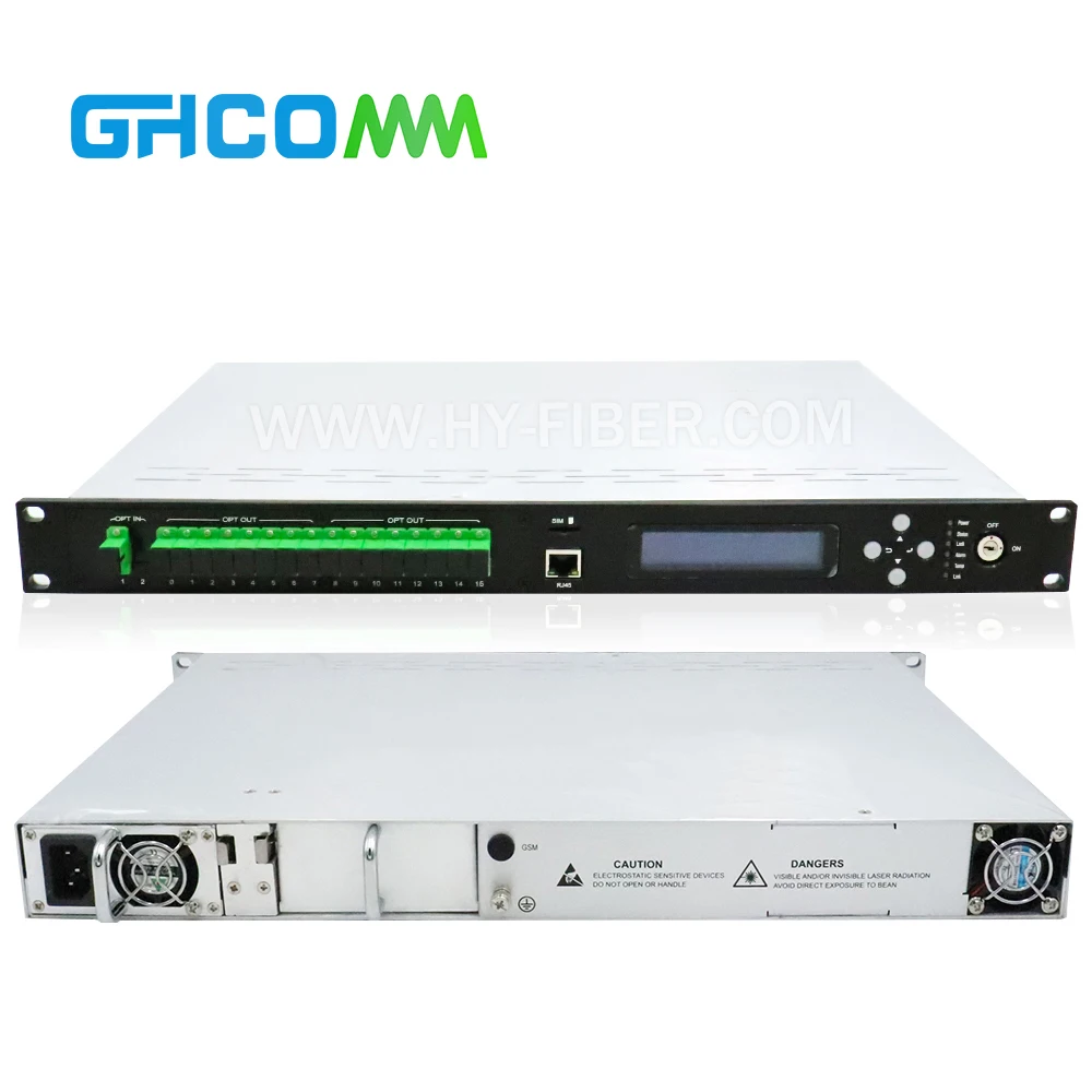 

Оптический усилитель CATV 1550 нм, 16-канальный, 23 дБм, SC/APC, оптоволоконный порт, двойное питание, EDFA AM16