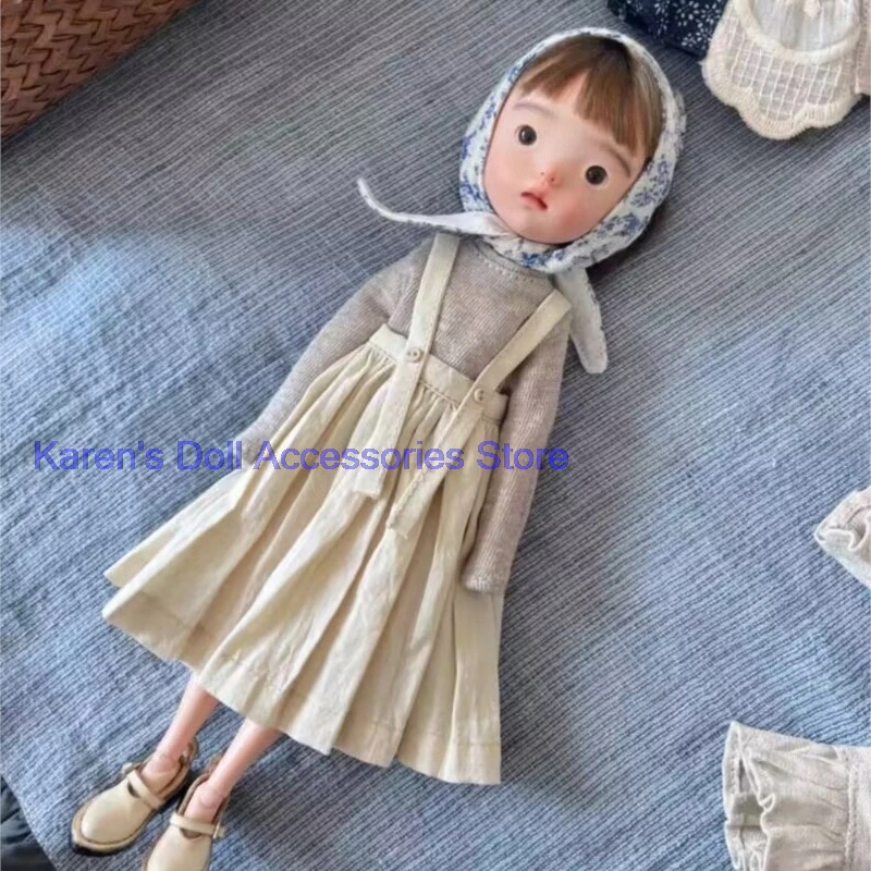 

3pcs rural 2026 clothes+strap dress+Floral headscarf for Blythe/landoudou (Fit for Lulu,ymy24,Ob22,24,26,zone, Jenny)