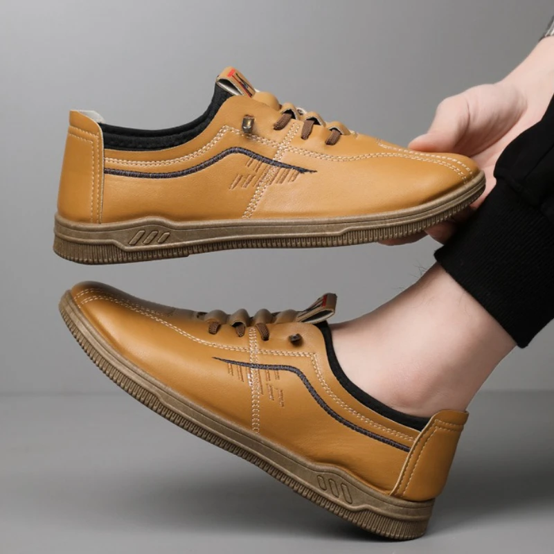 الكلاسيكية الرجال أحذية من الجلد شقة خفيفة تنفس المتسكعون الصيف في الهواء الطلق المشي القيادة حذاء كاجوال للرجال Zapatos Casuales Hombre #4