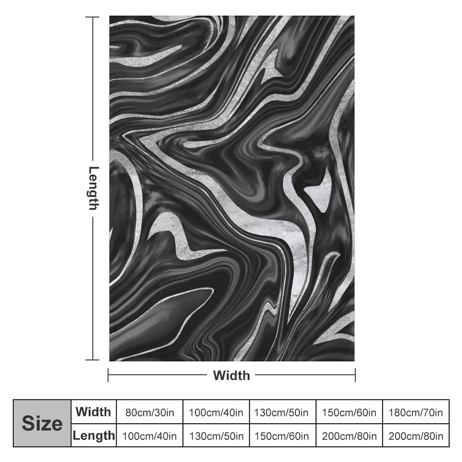 Black Gray White Silver Marble #1 #decor #art Throw Blanket blankets ands Blankets For Sofas Baby Blankets