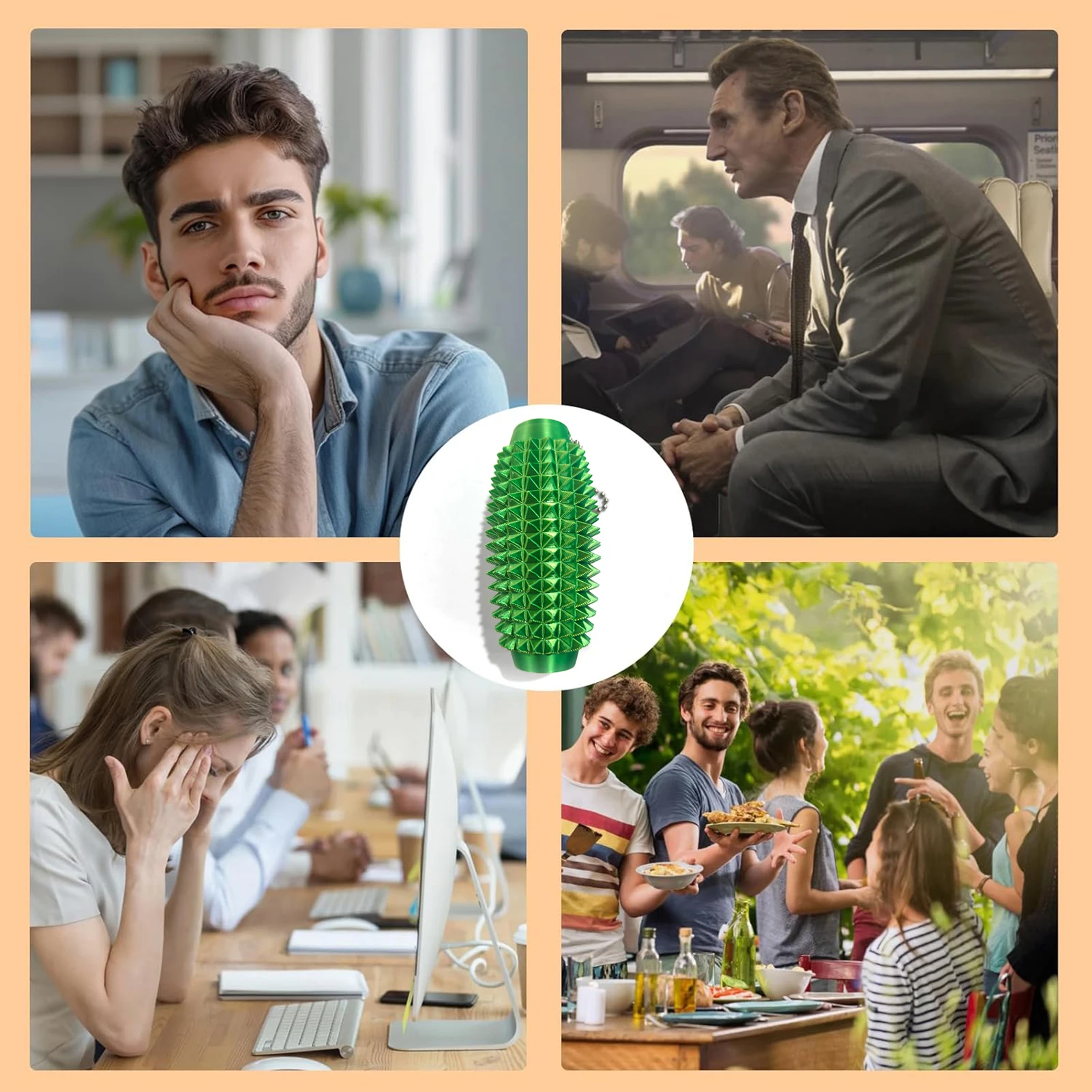 Portachiavi con punta Grippie Stim Portachiavi con rullo appuntito rigido tenuto in mano per la riduzione e la concentrazione dello stress