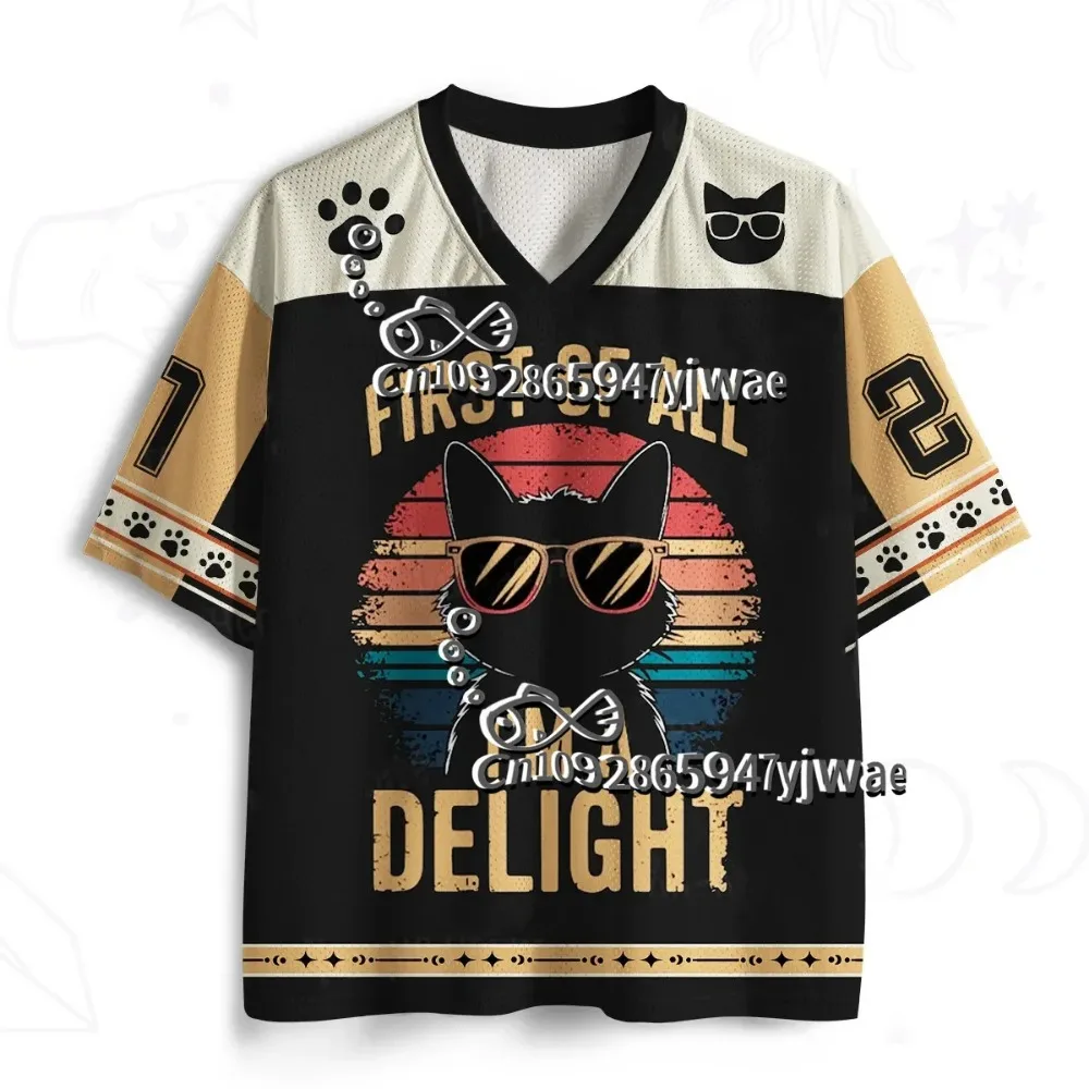 Punk-Stil Lustige Katzen 3D-Druck Sport Schnelltrocknend Atmungsaktiv Herren V-Ausschnitt Übergrößen T-Shirt Outdoor Street Casual Y2K Eltern-Kind-Kleidung – Detail 8