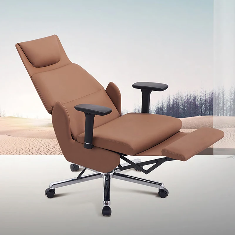 Modern Minimalist Electric Foot Pedals Office Chair Swivel Reclined Lunch Break Executive Boss Chair Office Furniture