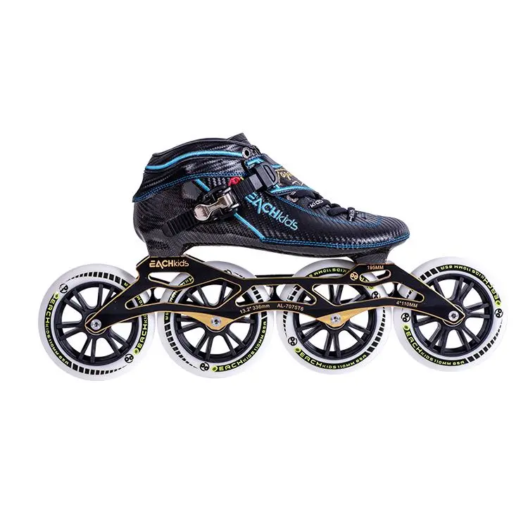 Melhor preço Sapatos de patins de patinação de velocidade profissional leve fibra de carbono patins inline ABEC-11 liga de alumínio