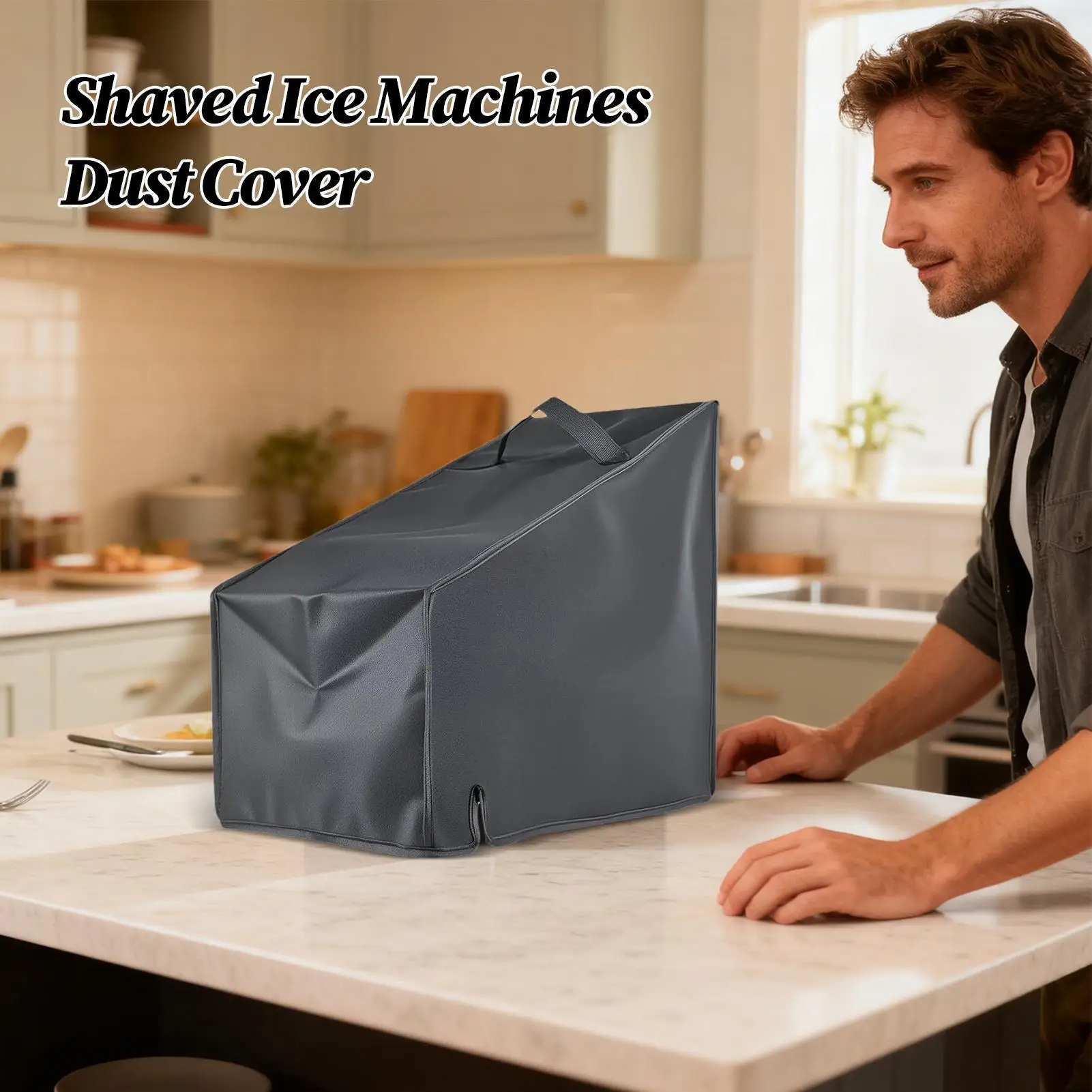 Waterproof Snow Cone Machine Dust-Proof Cover Snow Ice Machine Dust Cover Heat-resistant Folding Cover For Kitchen Cafe Shop