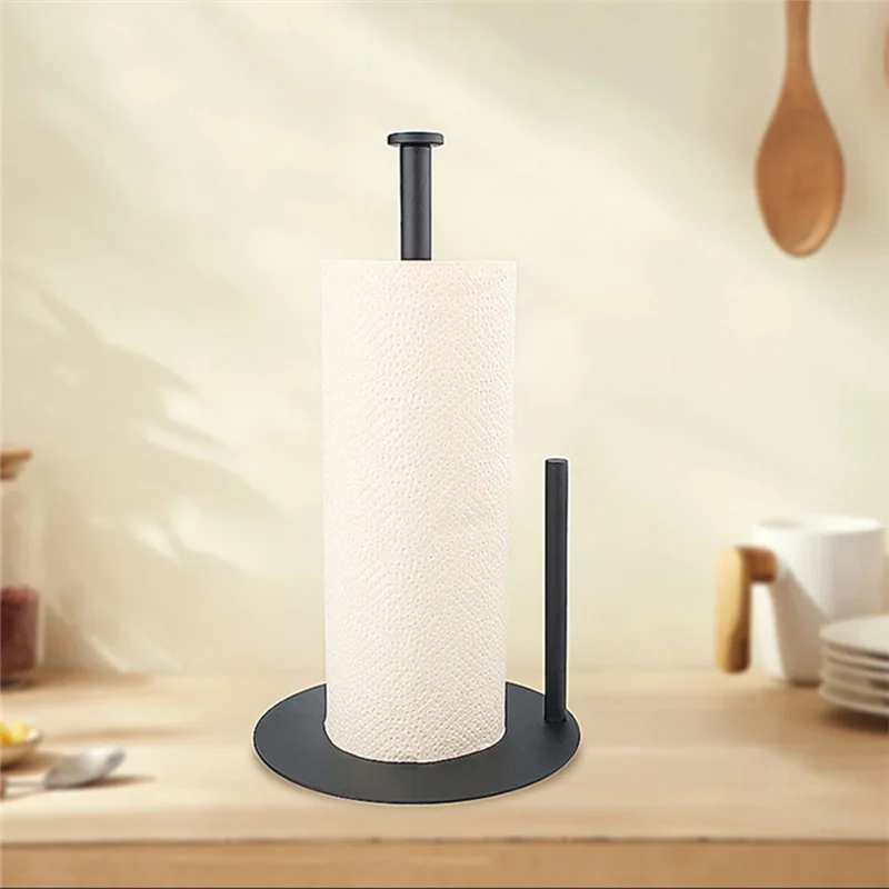 A25F-موزع لفائف المطبخ بيد واحدة، حامل المناشف الورقية على سطح الطاولة مع تصميم قاعدة من الفولاذ المقاوم للصدأ