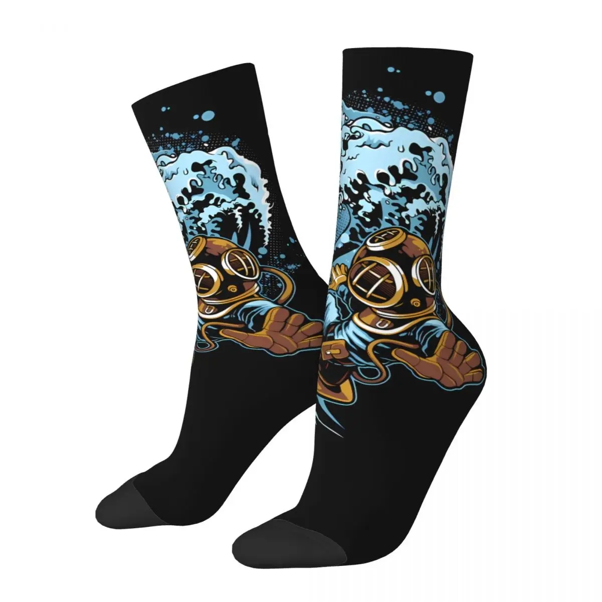 Deep Diving Helmet Sock Printed Man Polyester