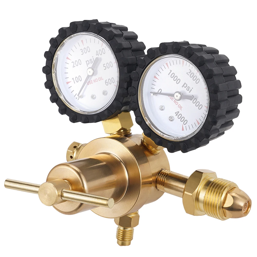 0-600 رطل لكل بوصة مربعة منظم الضغط خزان النيتروجين منظم 1/4 بوصة موضوع خارجي جرس الفم منفذ اتصال الثقيلة دائم #6