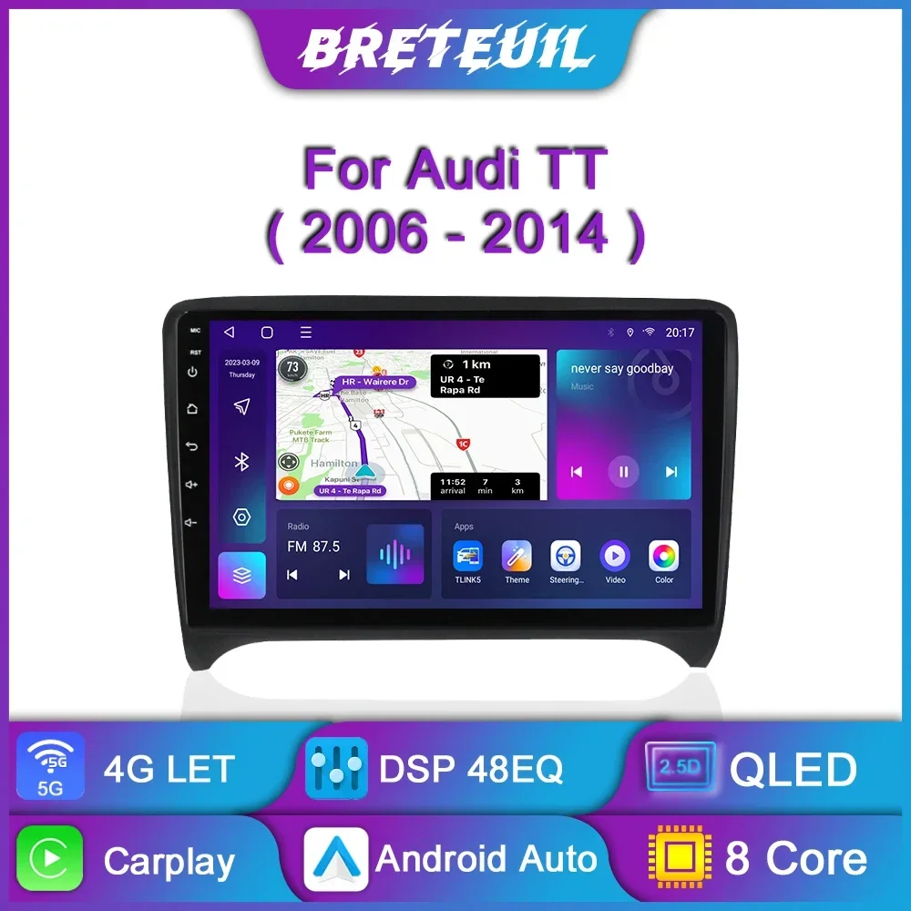 For Audi TT MK2 8J 2006 - 2014 Android Car Radio Multimedia Player Navigation GPS Carplay Screen Auto Stereo Intelligent System