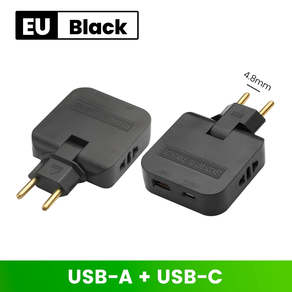 3-in-1 EU/US-Steckdose, Stecker-Adapter, faltbar, USA zu EU, Reise-Adapter, Stromkonverter, KR-Stecker, Steckdose, AC-Steckdose