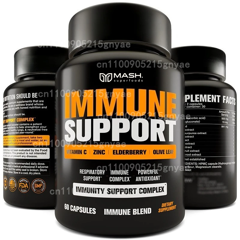 

Immune Support Supplement, Containing 500mg Quercetin Bioflavonoids, Antioxidant Vitamin C, D3, K2, Clean Certified 60 Capsules
