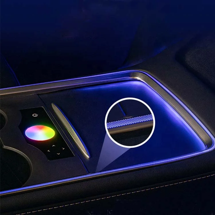 2023 Wholesale Price 128 Colors Car LED Lamp Lighting Kit Atmosphere Light Inner Ambient Lights For Tesla 3 Y