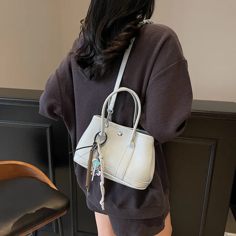 

Solid PU Zipper Closure Print Casual Handbag 2025 New Crossbody Bags Women Mini Handle Carry Shoulder Bag with Phone Pocket