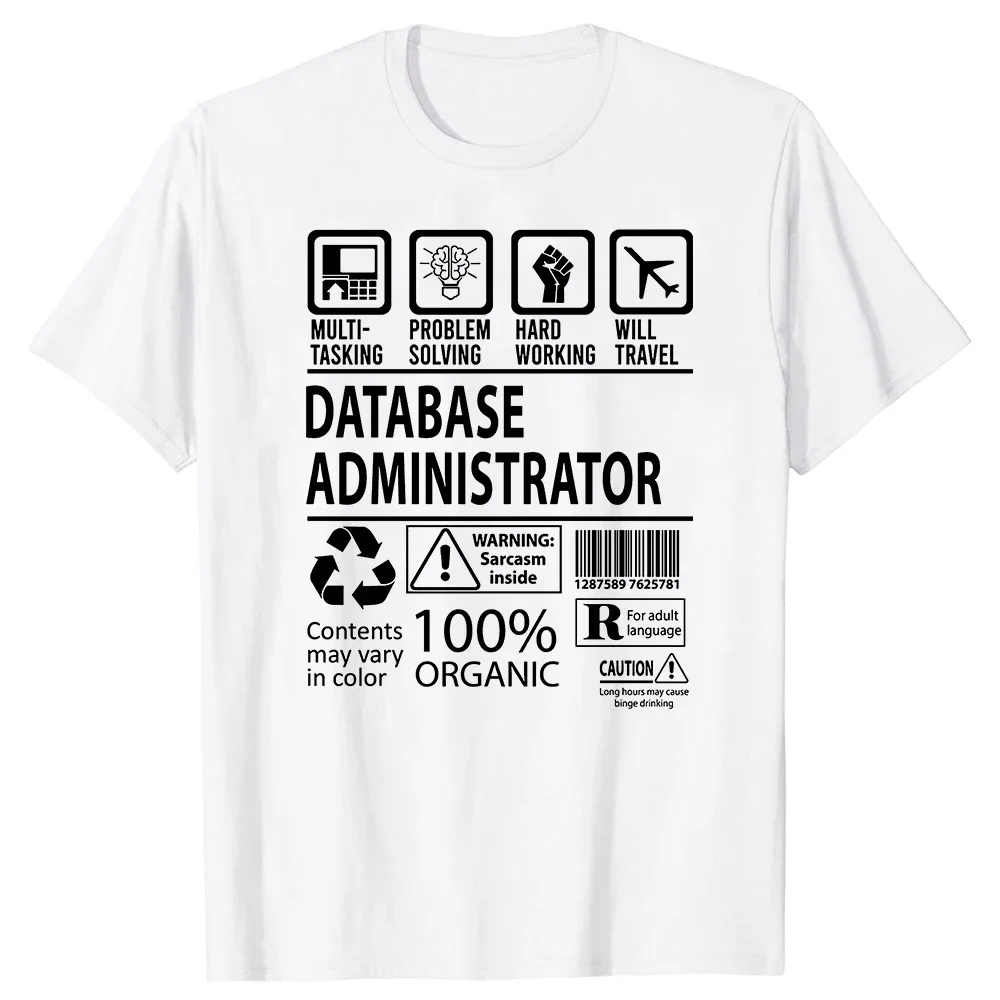 Funny Database Administrator Multitasking Coffee Lover T Shirts Summer Graphic Streetwear Short Sleeve Birthday Gifts T-shirt