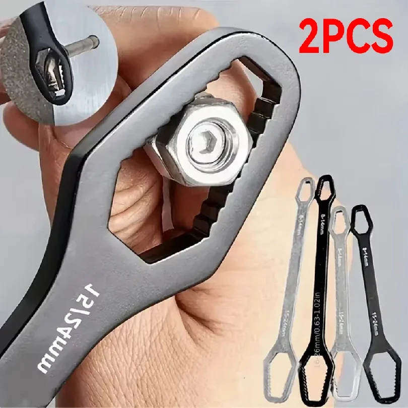 New 8-22mm 3-17mm Double End Universal Wrench Multifunctional Self Tightening Wrench Repair Tools Double Ended Wrench Portable