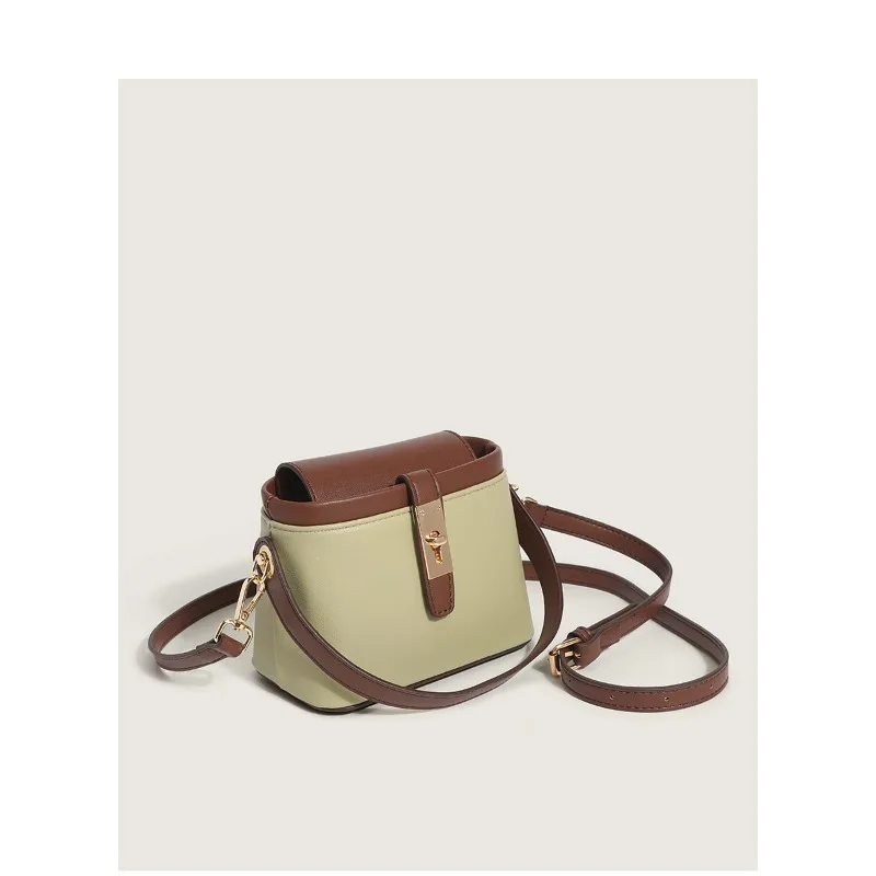 Bolso Diagonal de lujo de un hombro para mujer, bolsa pequeña de cubo, diseño de nicho de sentido avanzado, tendencia de moda, nueva versión coreana