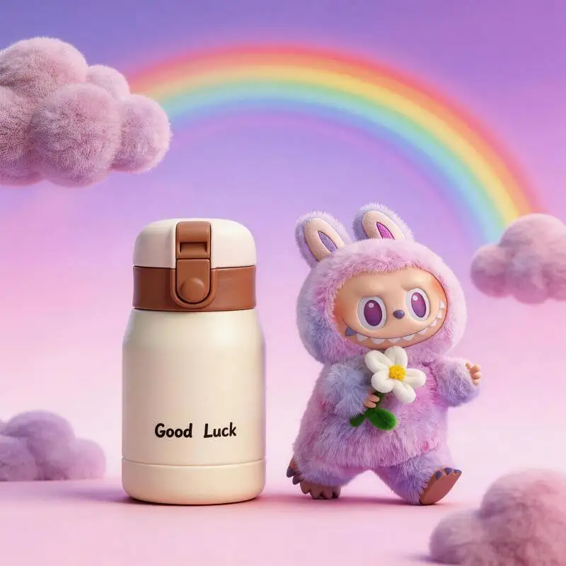 

POP MART THE MONSTERS Forward High Energy Series LABUBU Doll Easy Use Insulated Vacuum Cup Simple Thermos