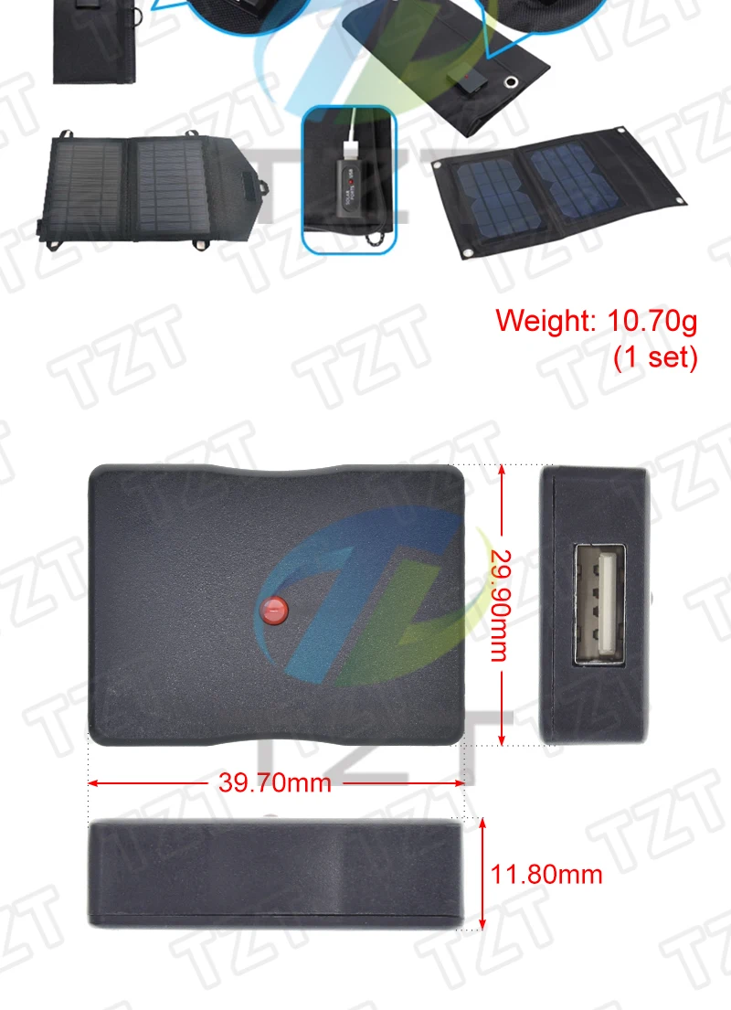 TZT 1/3 Stück 5V 2A Solarpanel Powerbank USB-Ladegerät Spannungsregler 6-20V auf 5V Step-Down-Modul mit LED-Anzeige – Detail 3