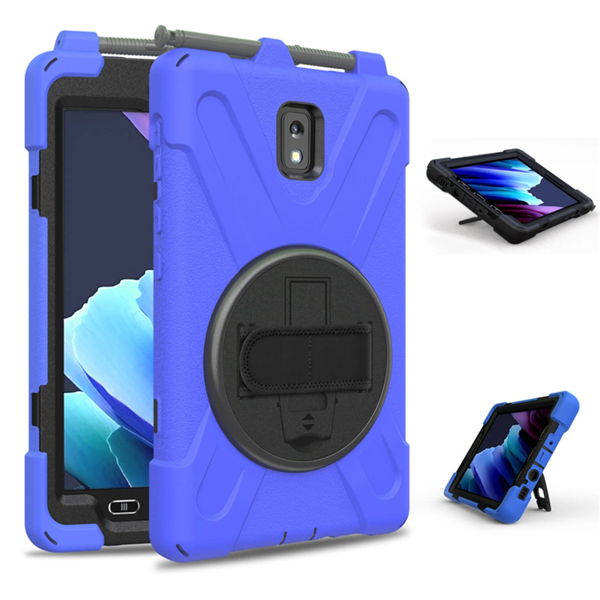 

Защитный чехол для Samsung Galaxy Tab Active 3 8,0 дюйма (T570/T575/T575N) 2020, противоударный чехол с поворотной подставкой, держатель для карандашей для рук