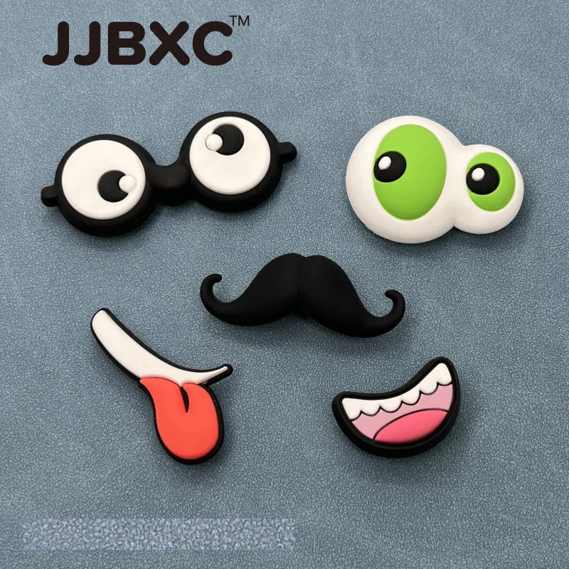 JJBXC CHARM Shoe Buckle cross Shoe Accessories Cartoon Three-Dimensional Eye Expression DIY Fashion Shoes Accessories