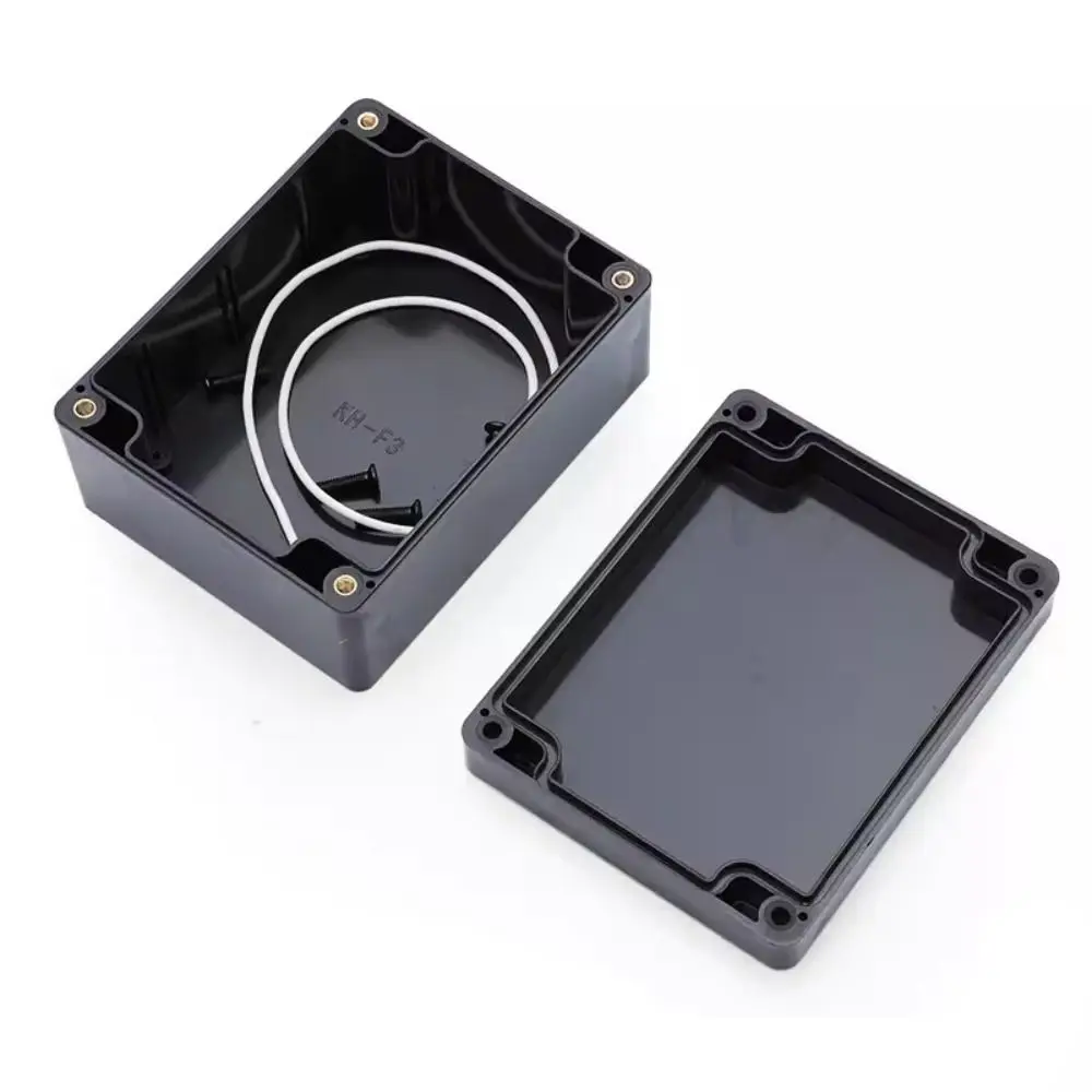 Waterproof DIY Housing Instrument Electronic Project Box ABS Plastic Black Power Box Three Layers Security Monitoring Case