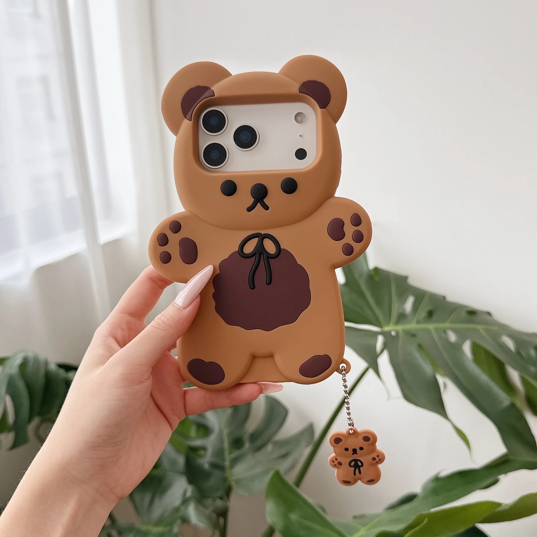 Etui na telefon iPhone 17 Pro Max 11 12 Mini 15 14 13 16E Pro Max 7 8 Plus Xs Max Xs 3D, urocze, zabawne, z kreskówkowym misiem, miękka silikonowa obudowa — zdjęcie produktu 6
