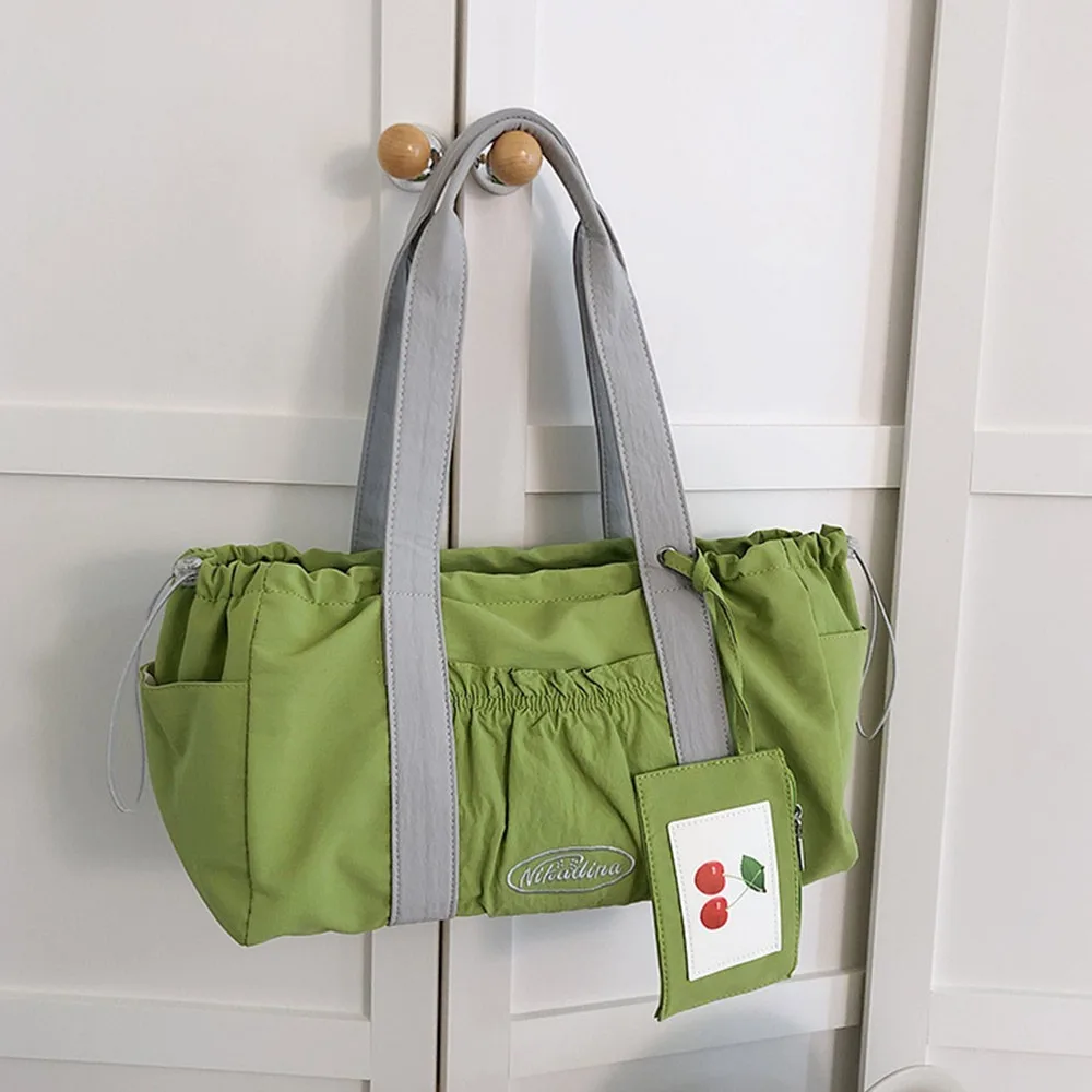 

Новый дизайн на шнурке, спортивная спортивная сумка на молнии, спортивная сумка сладкого цвета с мини-сумочкой, сумка на плечо для путешествий