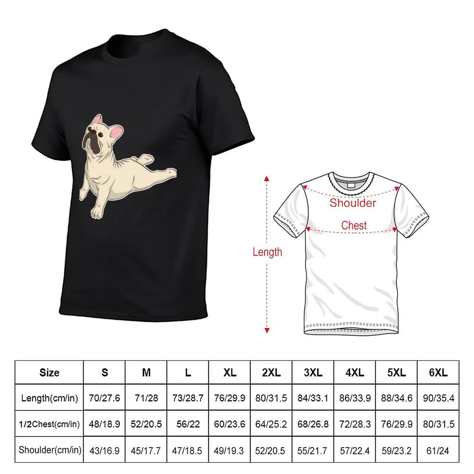 French Bulldog Yoga Essential . T-shirt Aesthetic clothing plus size tops new edition plain Men's t-shirts