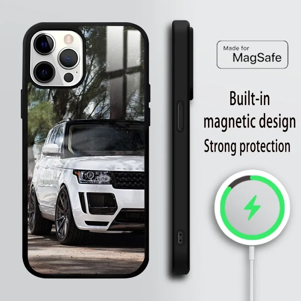 SUV Car L-Land R-Rovere Phone Case For iPhone 16 15 14 13 12 11 Pro Max Plus Mini Mirror Wireless magnetic case