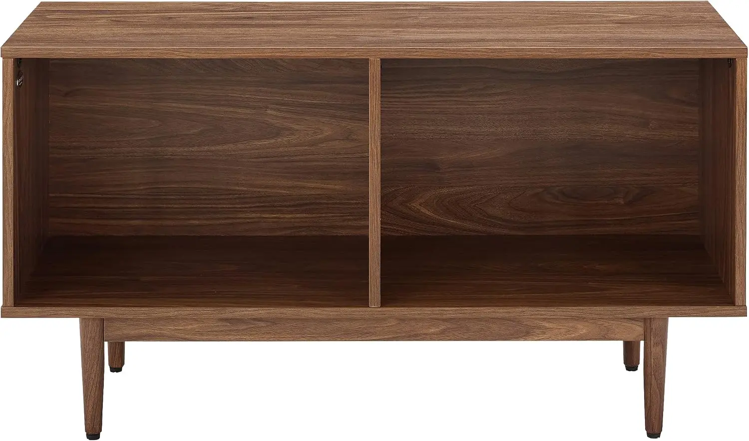 Walnut Vinyl Record Storage Media Console TV Stand Entertainment Center