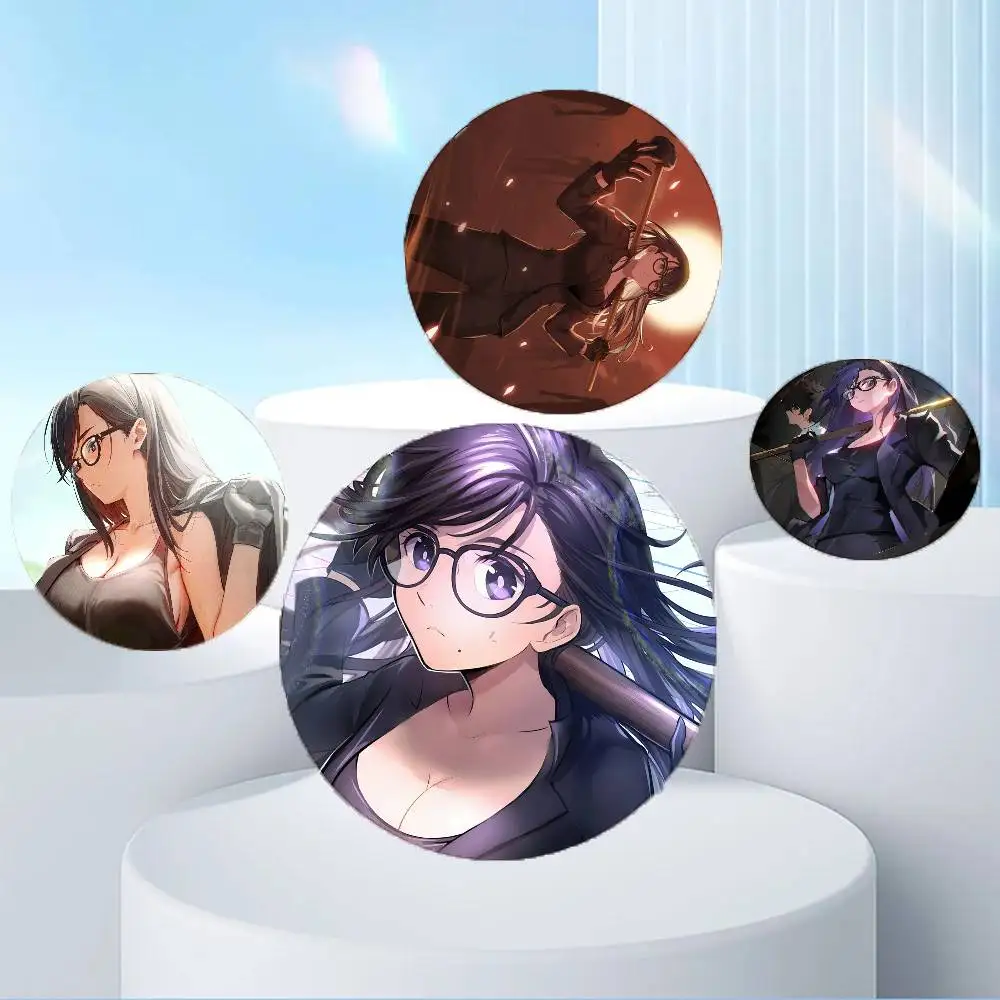 

Southern Hizuru Animation Summer Time Rendering Badges Anime Round Laser Badge Cartoon Brooch Clothes Backpack Accessories Lapel